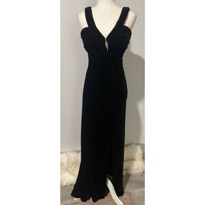 Masquerade black velvet long formal dress 5/6